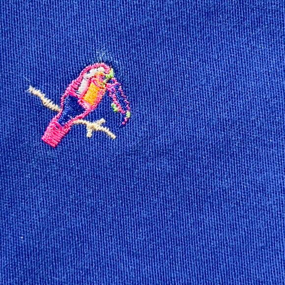 Sag Harbor Sport Casual Pant Woman's 18W Royal Blue w/ All-over Parrots Stretch - Picture 6 of 12
